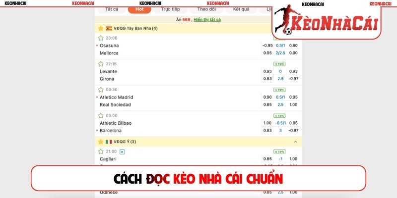 Cách đọc kèo nhà cái chuẩn