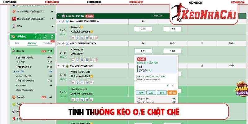 Tính thưởng kèo O/E chặt chẽ